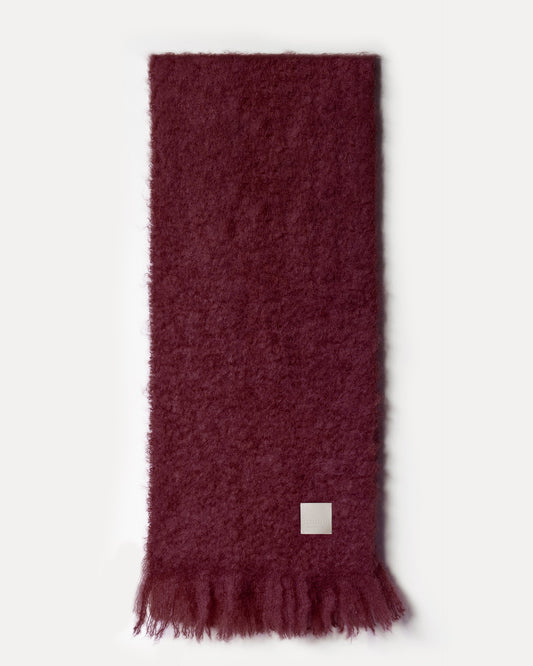 Scarf in mohair and wool | Bordeaux