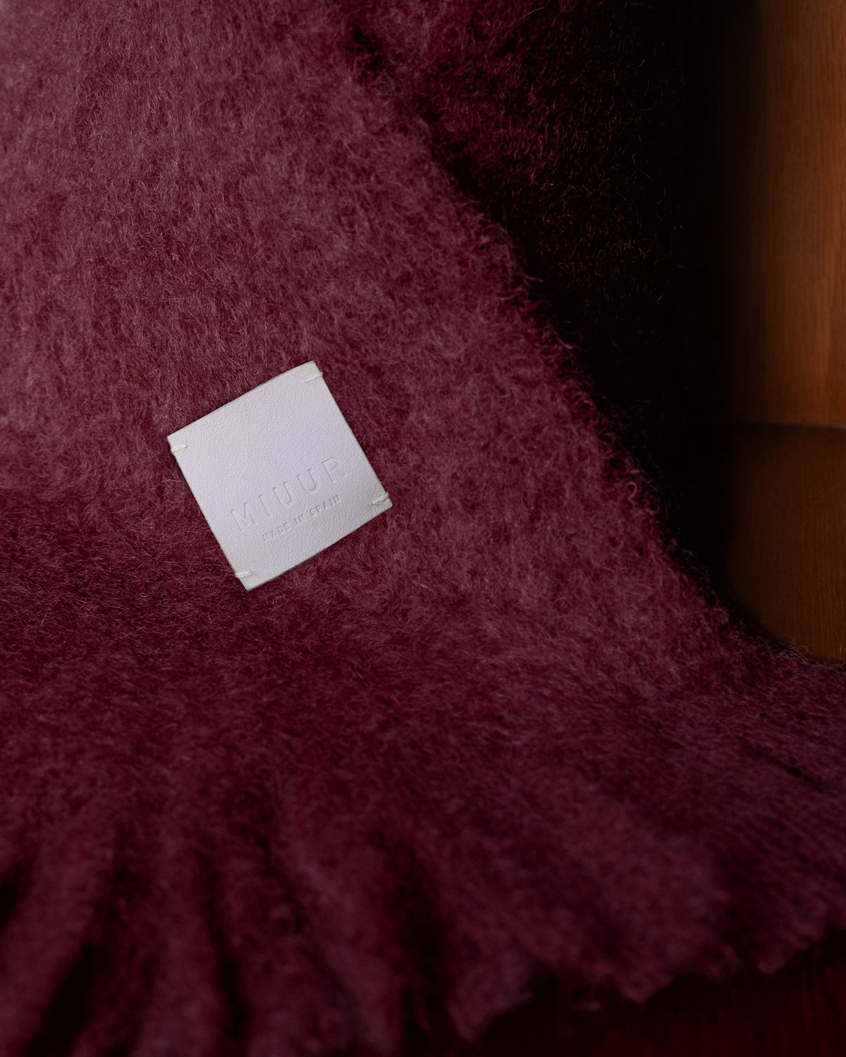 Scarf in mohair and wool | Bordeaux