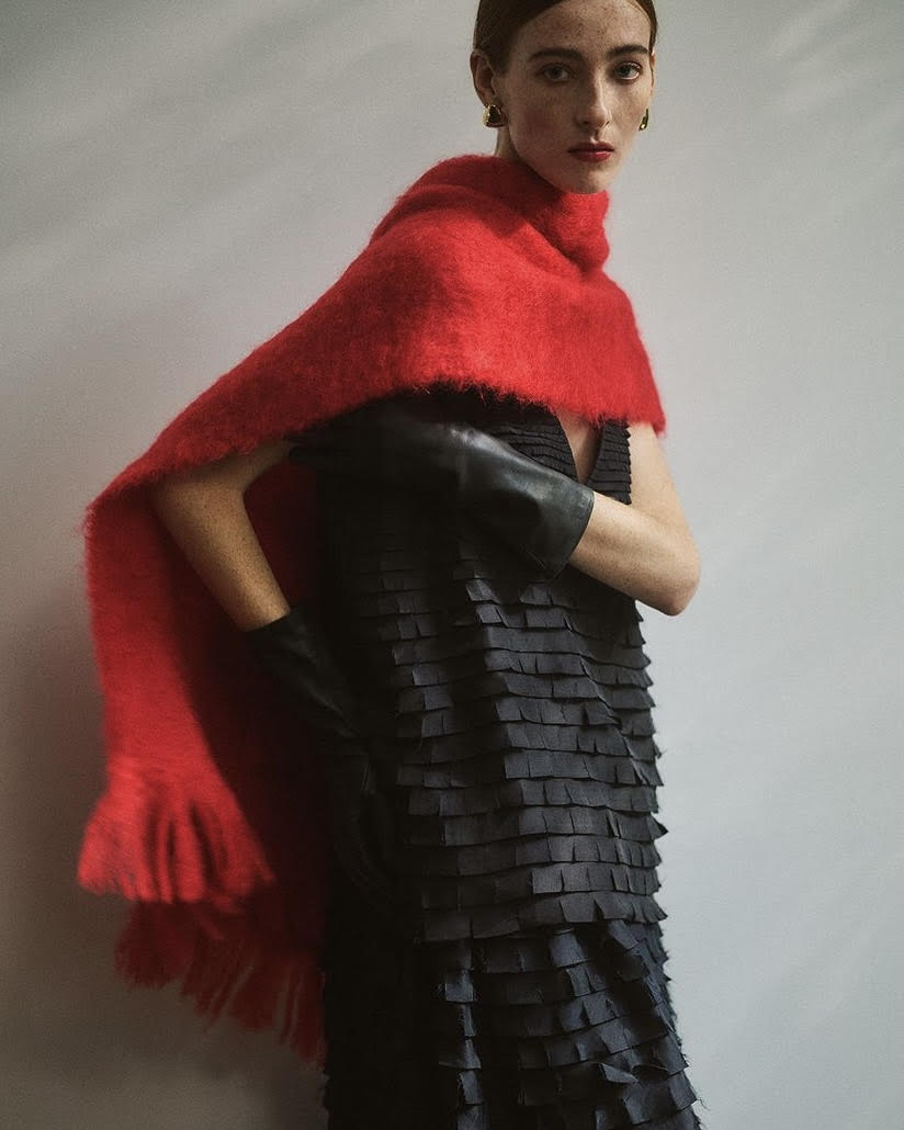 Scarf in mohair and wool | Parrot レッド